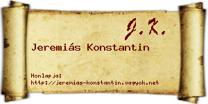 Jeremiás Konstantin névjegykártya